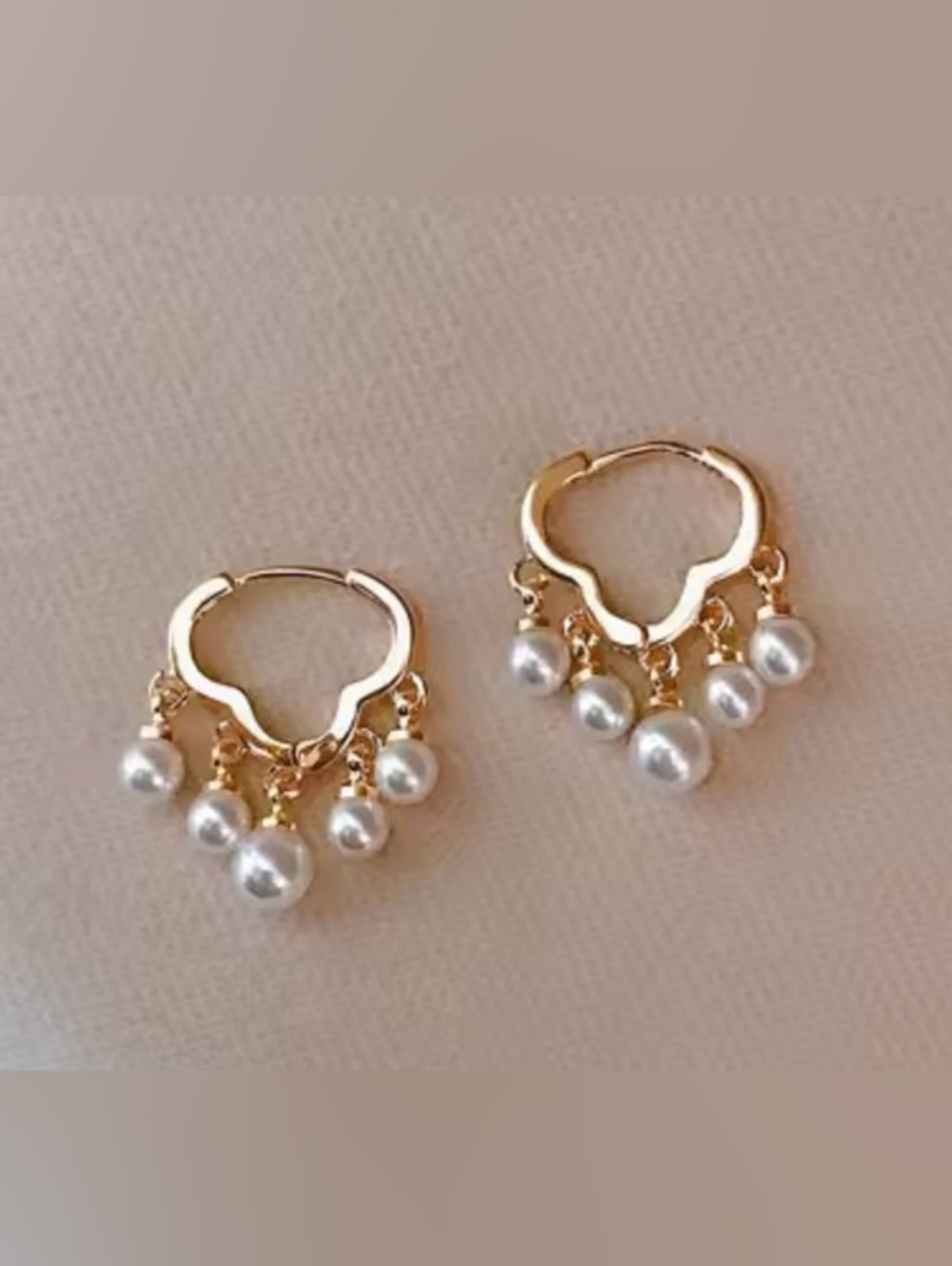 New Pearl .925/18K Gold Earrings, Stamped